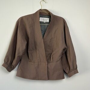 Trina Turk| Light Brown Linen Blend Blazer with 3/4 Sleeve sz 8